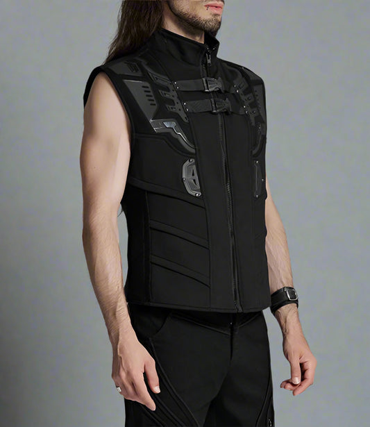 Men's Cyberpunk Wide Shoulder Personalized Vest