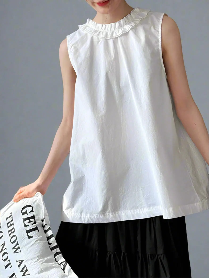Ruffles Both Side Wear Tank Tops Blue Moon Fashion House
