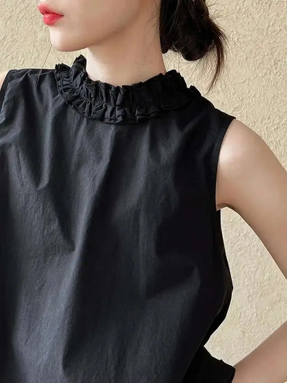 Ruffles Both Side Wear Tank Tops Blue Moon Fashion House