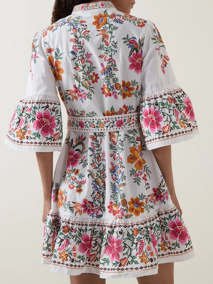 Blue Moon Fashion Ukrainian  Print  Mini Dresses