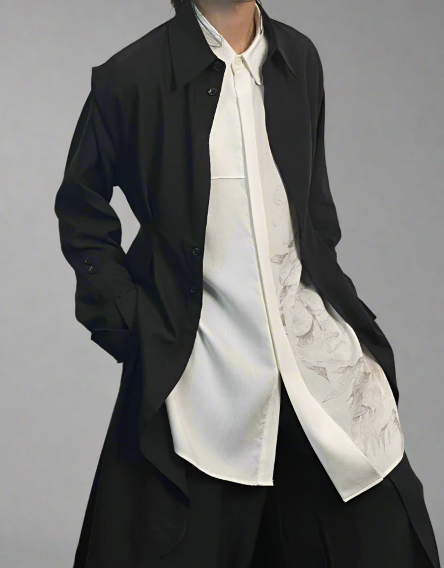 Blue Moon Fashion  Long Black Coats for Men Luxury Designer