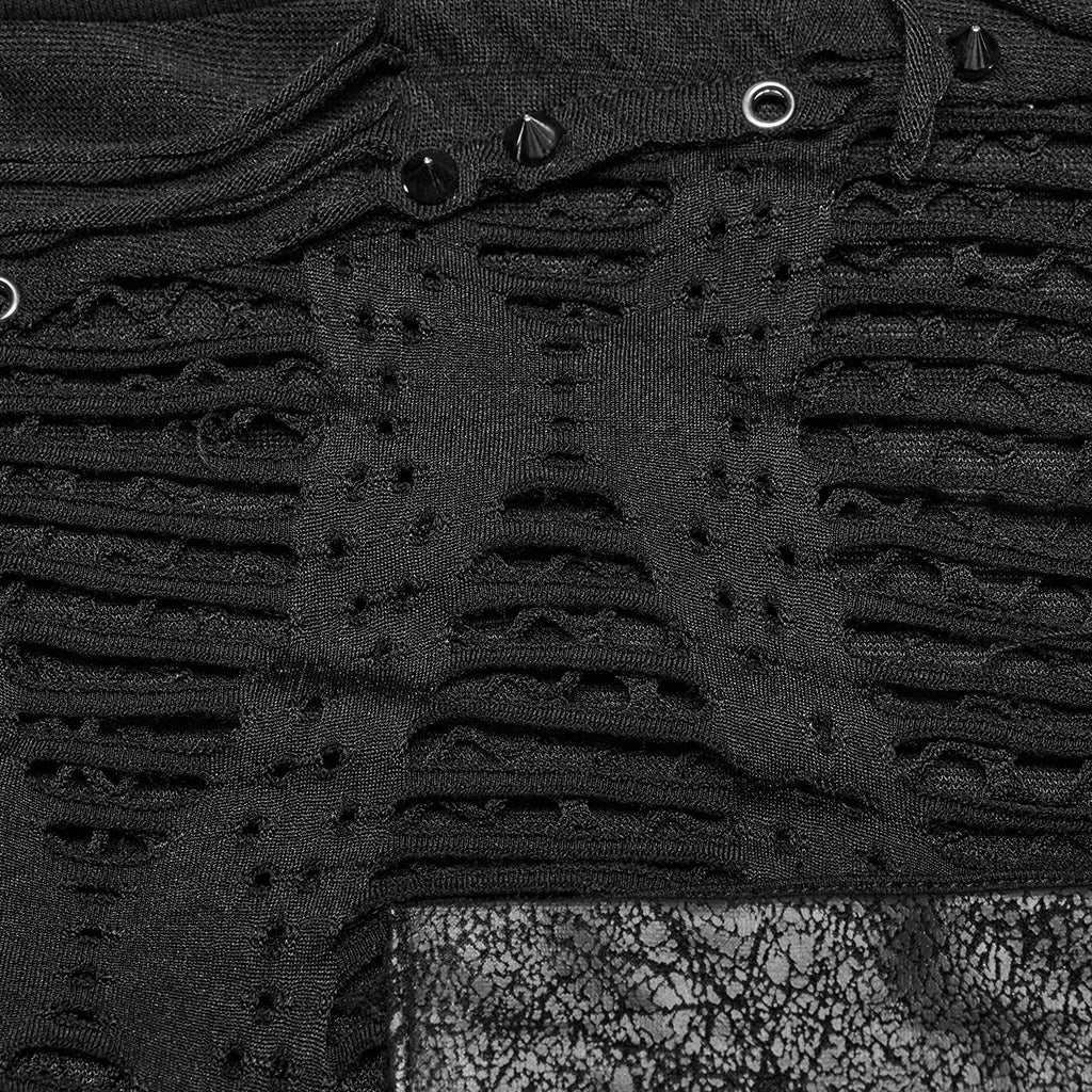Men's  Ripped Irregular Mesh Short Sleeve T-shirt
