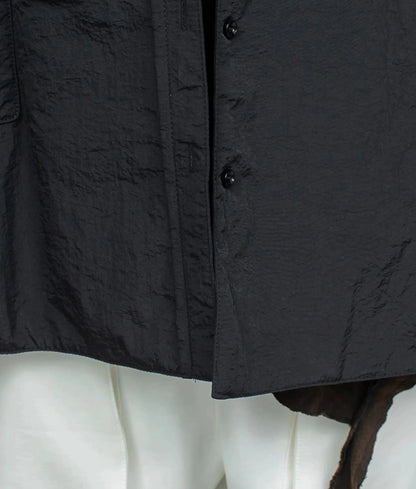 Women's  Cotton Turn-down Collar Large Pockets Midi Length Asymmetrical Jacket Blue Moon Fashion House