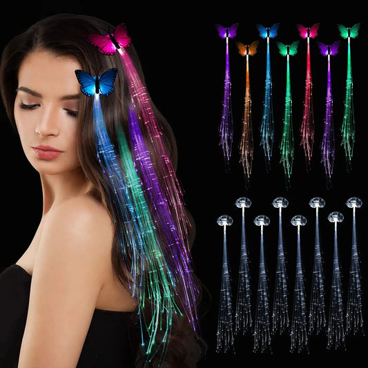 15PCS Led Light Up Fairy Hair Accessories Braid Extension Clips