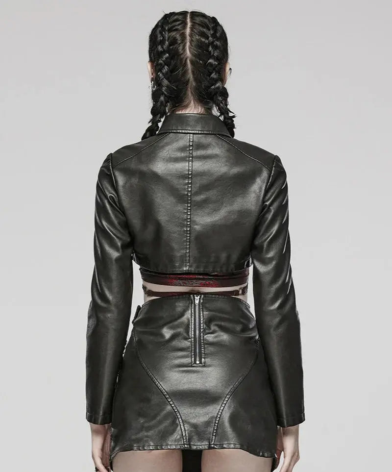 Women's  Leather Short Jacket Blue Moon Fashion House