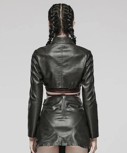 Women's  Leather Short Jacket Blue Moon Fashion House