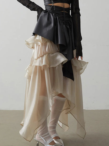 Champagne Glossy  Skirt