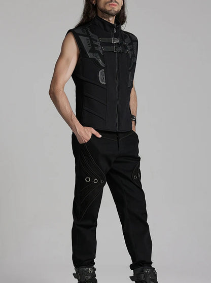 Men's Cyberpunk Wide Shoulder Personalized Vest