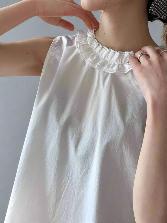 Ruffles Both Side Wear Tank Tops Blue Moon Fashion House