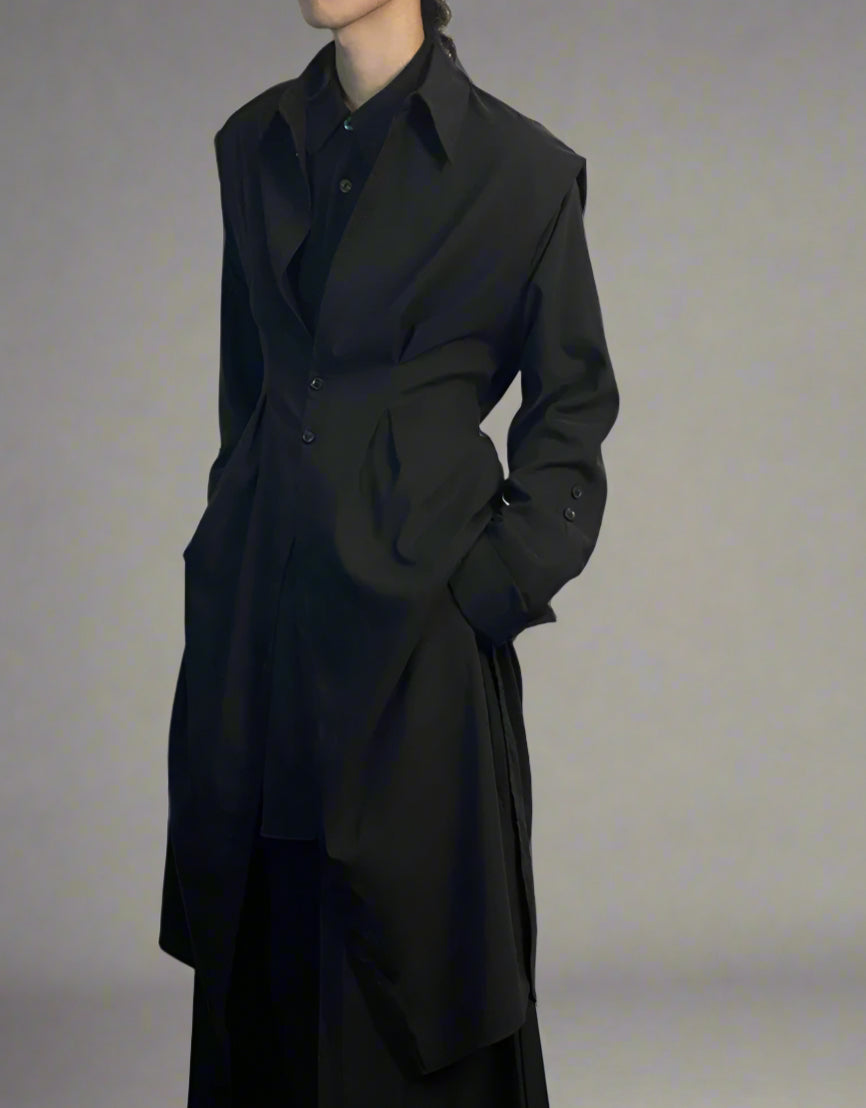 Blue Moon Fashion  Long Black Coats for Men Luxury Designer