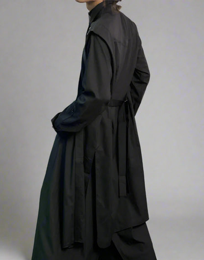 Blue Moon Fashion  Long Black Coats for Men Luxury Designer