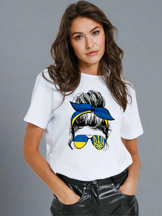 Women's T-Shirt Ukrainian Girl Cotton