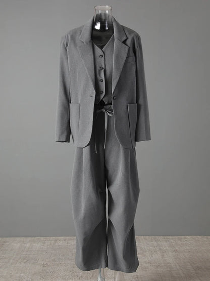 Blue Moon Fashion Gray  Suit 3 Piece Set Women
