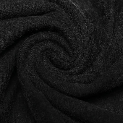 Men's  Elastic Knitted Hooded  Black Tank