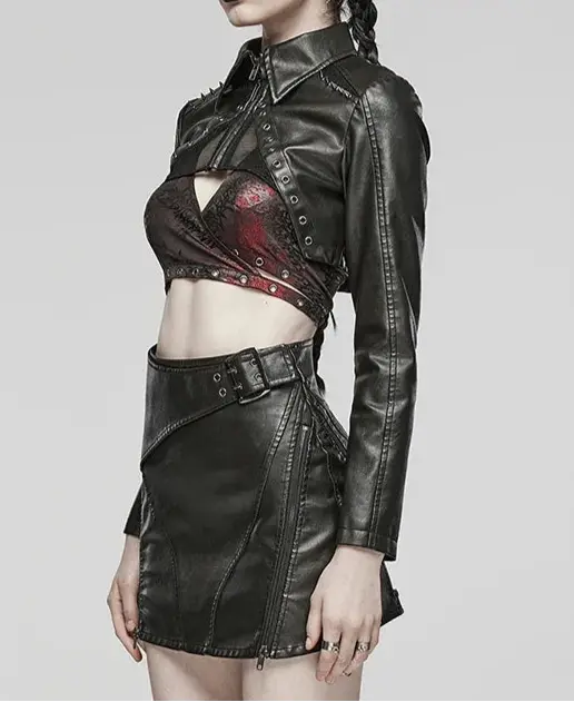 Women's  Leather Short Jacket Blue Moon Fashion House