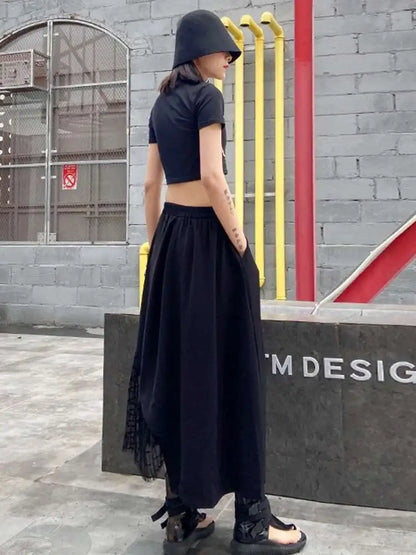 Mesh Casual Midi Skirt