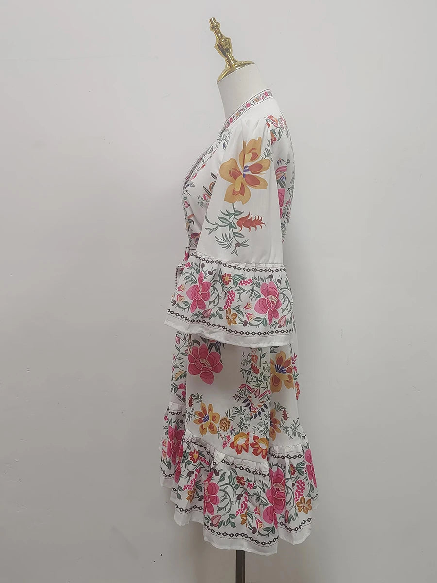 Blue Moon Fashion Ukrainian  Print  Mini Dresses
