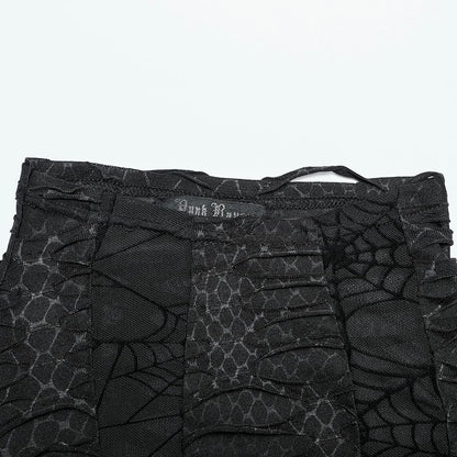 Men's Gothic Asymmetric Sharp Teeth Mesh Vest  Top
