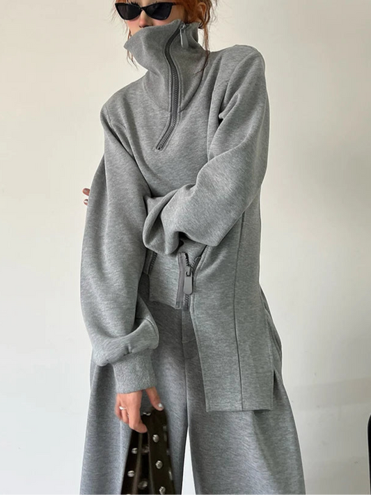 Gray Two Pieces  Mono Set