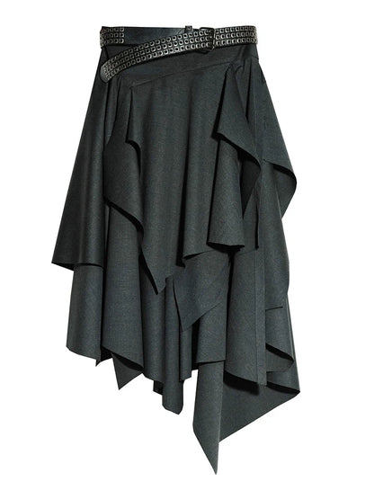Dark Gray Burr Irregular  Skirt