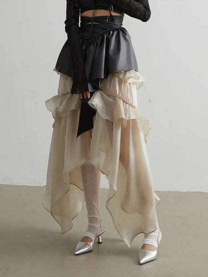 Champagne Glossy  Skirt