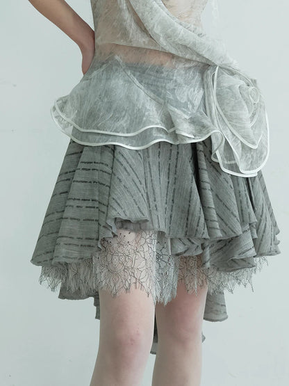Gray Lace TR Skirt