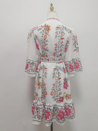 Blue Moon Fashion Ukrainian  Print  Mini Dresses
