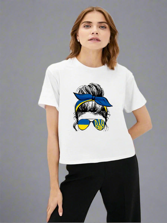 Women's T-Shirt Ukrainian Girl Cotton
