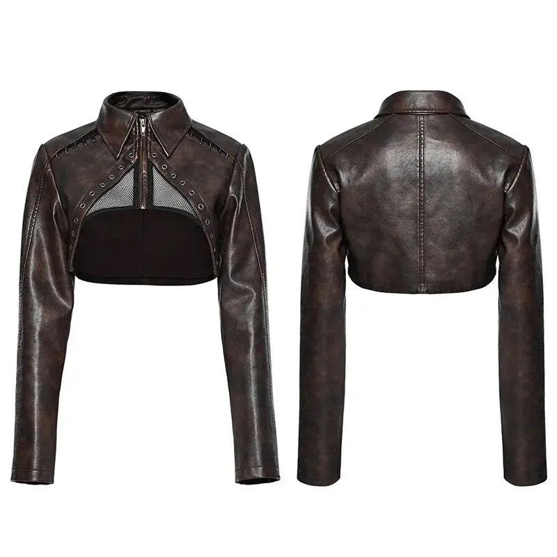 Women's  Leather Short Jacket Blue Moon Fashion House