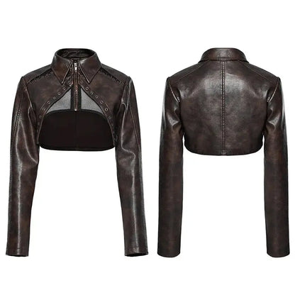 Women's  Leather Short Jacket Blue Moon Fashion House