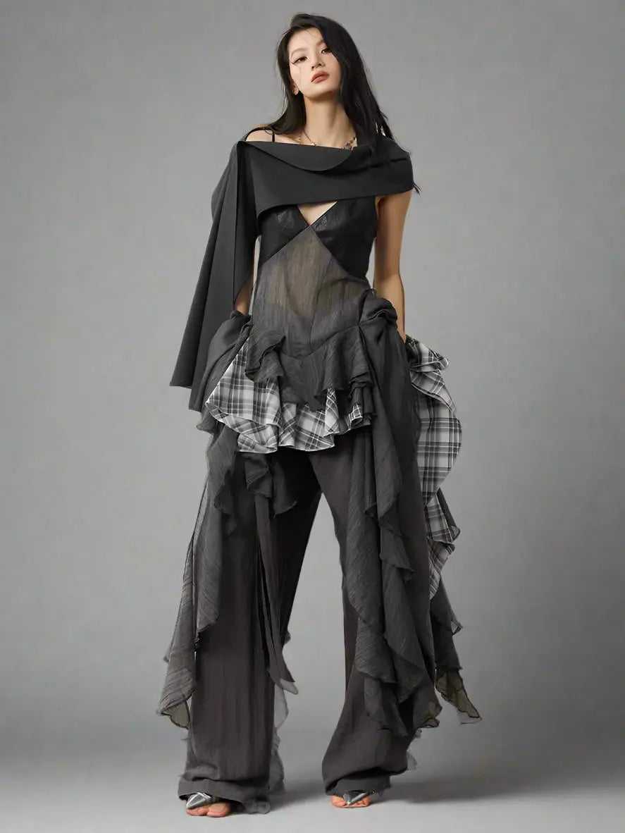 Vista Gray Plaid Dress Blue Moon Fashion House