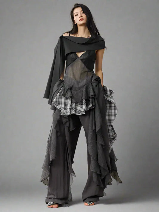 Vista Gray Plaid Dress Blue Moon Fashion House