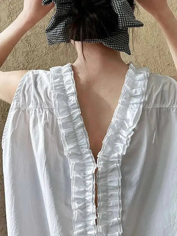 Ruffles  Tank Tops, Both Side Wear Blue Moon Fashion House