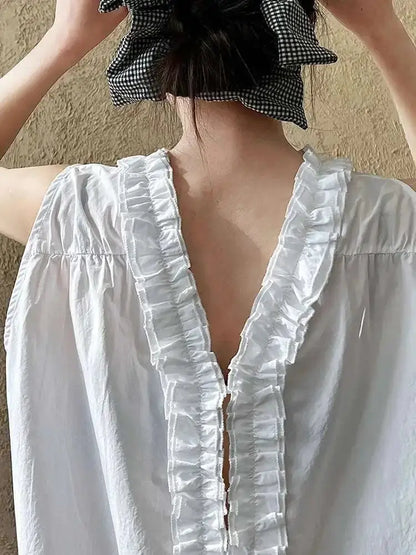 Ruffles  Tank Tops, Both Side Wear Blue Moon Fashion House
