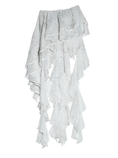 Light Gray  Irregular Ruffles Tank Tops Blue Moon Fashion House