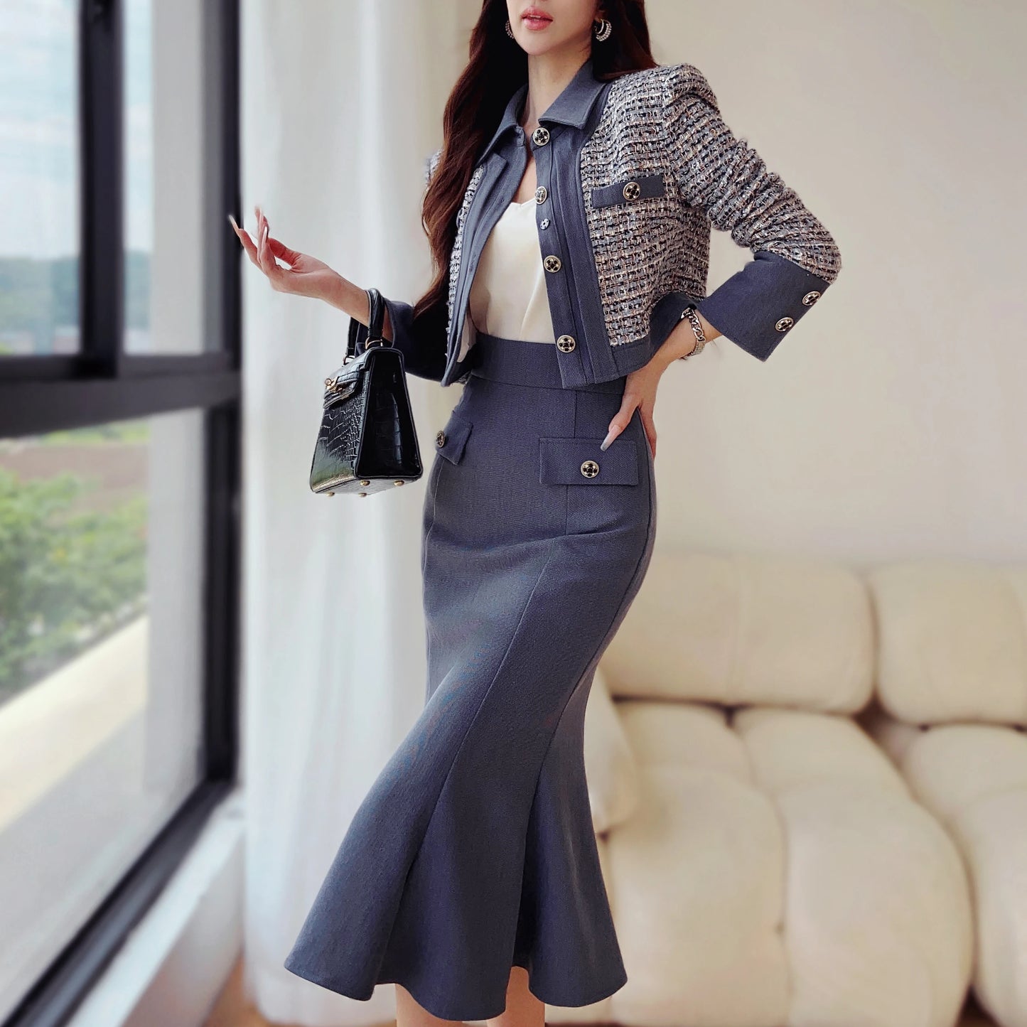 PK Tweed Two Piece Set