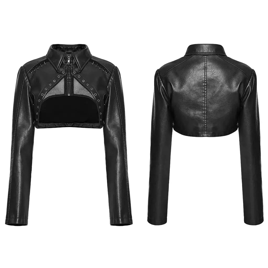 Women's  Leather Short Jacket Blue Moon Fashion House
