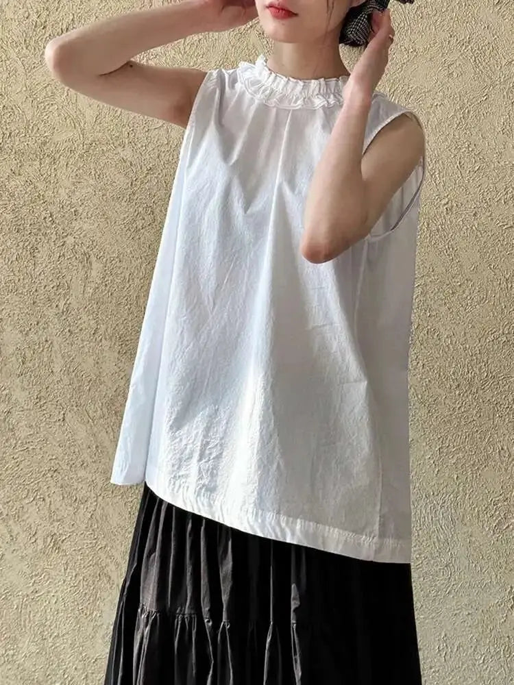 Ruffles Both Side Wear Tank Tops Blue Moon Fashion House