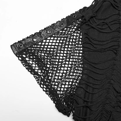 Men's  Ripped Irregular Mesh Short Sleeve T-shirt