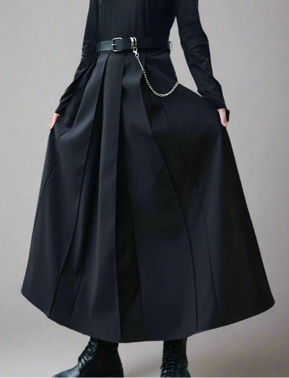 Zana Elegant Mid Length Skirt With Belt!