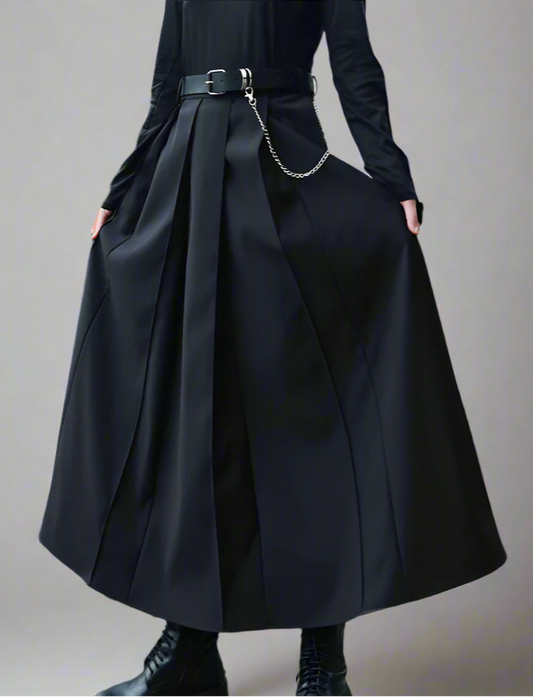 Zana Elegant Mid Length Skirt With Belt!