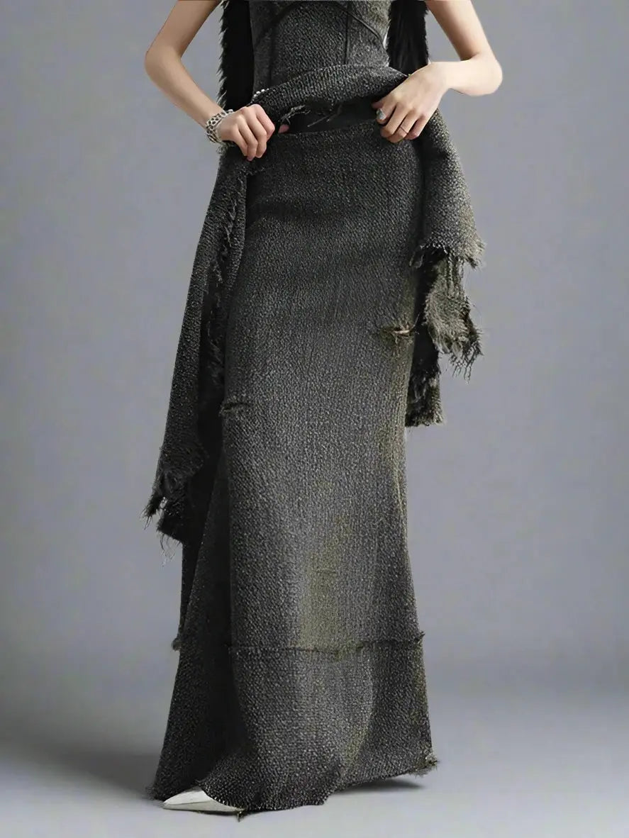 Solo Wool Skirt Autumn 2024 Blue Moon Fashion House