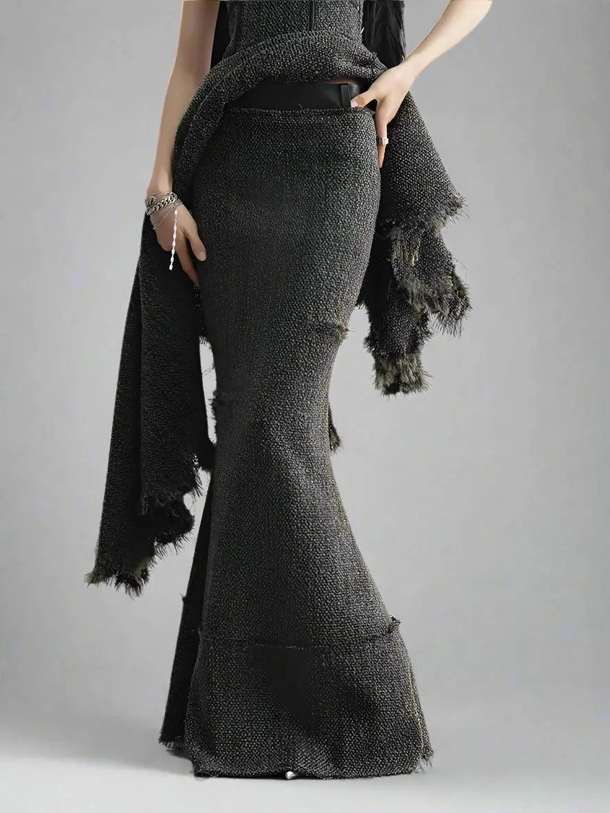 Solo Wool Skirt Autumn 2024 Blue Moon Fashion House