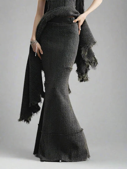Solo Wool Skirt Autumn 2024 Blue Moon Fashion House