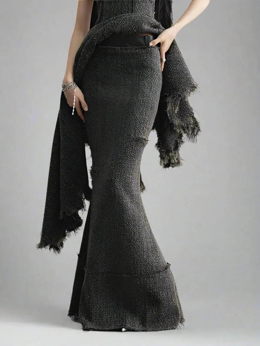 Solo Wool Skirt Autumn 2024 Blue Moon Fashion House