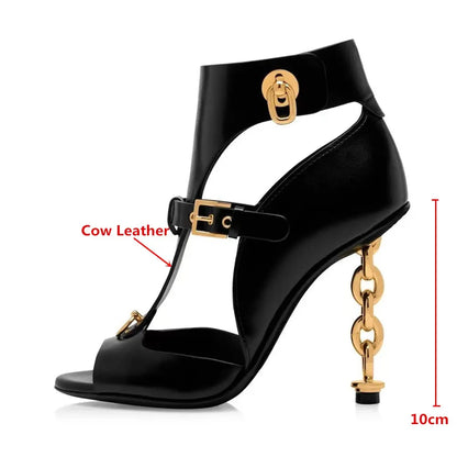 Stana Leather Sandals Boots Blue Moon Fashion House