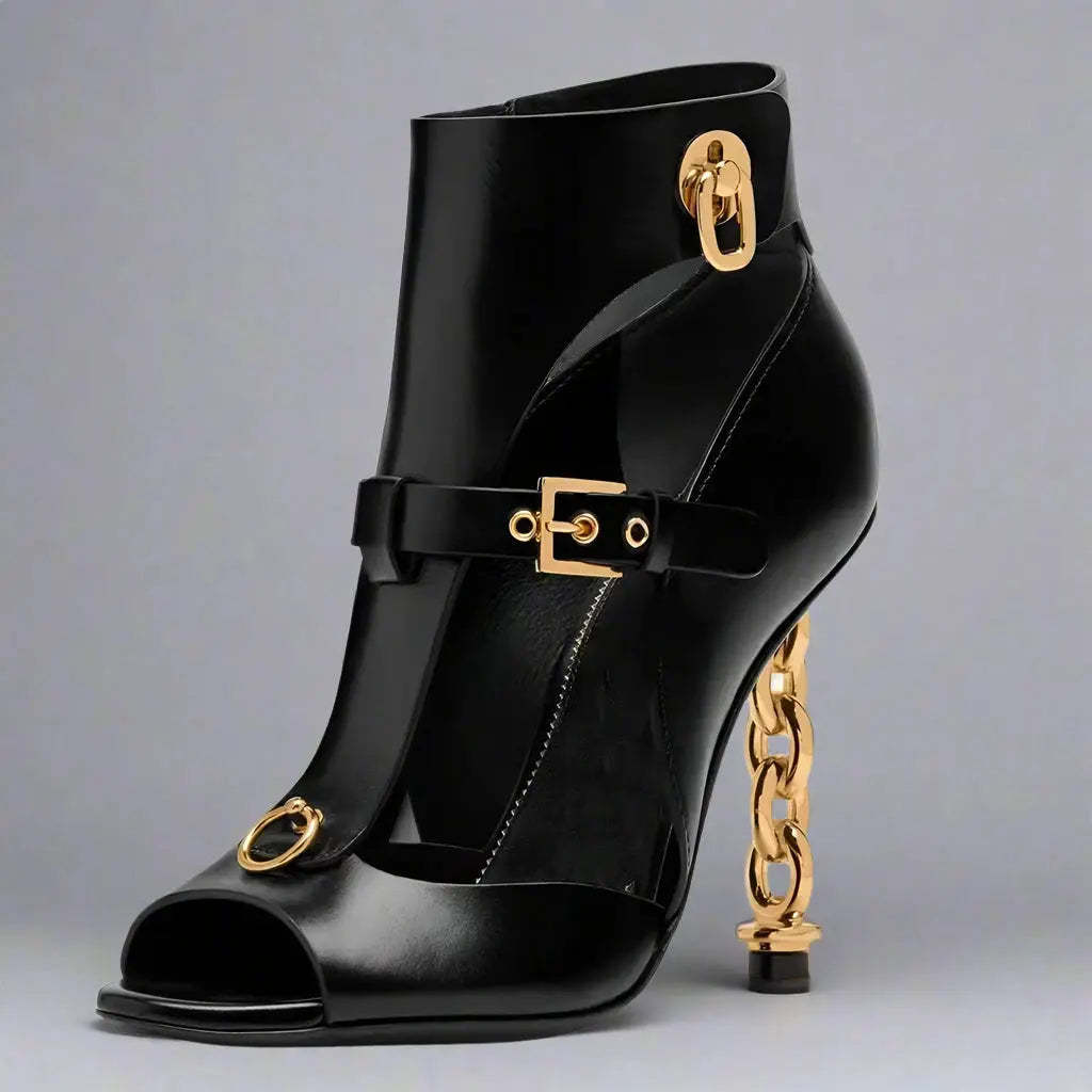 Stana Leather Sandals Boots Blue Moon Fashion House
