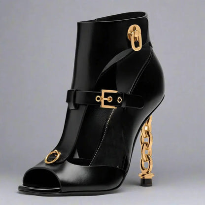 Stana Leather Sandals Boots Blue Moon Fashion House