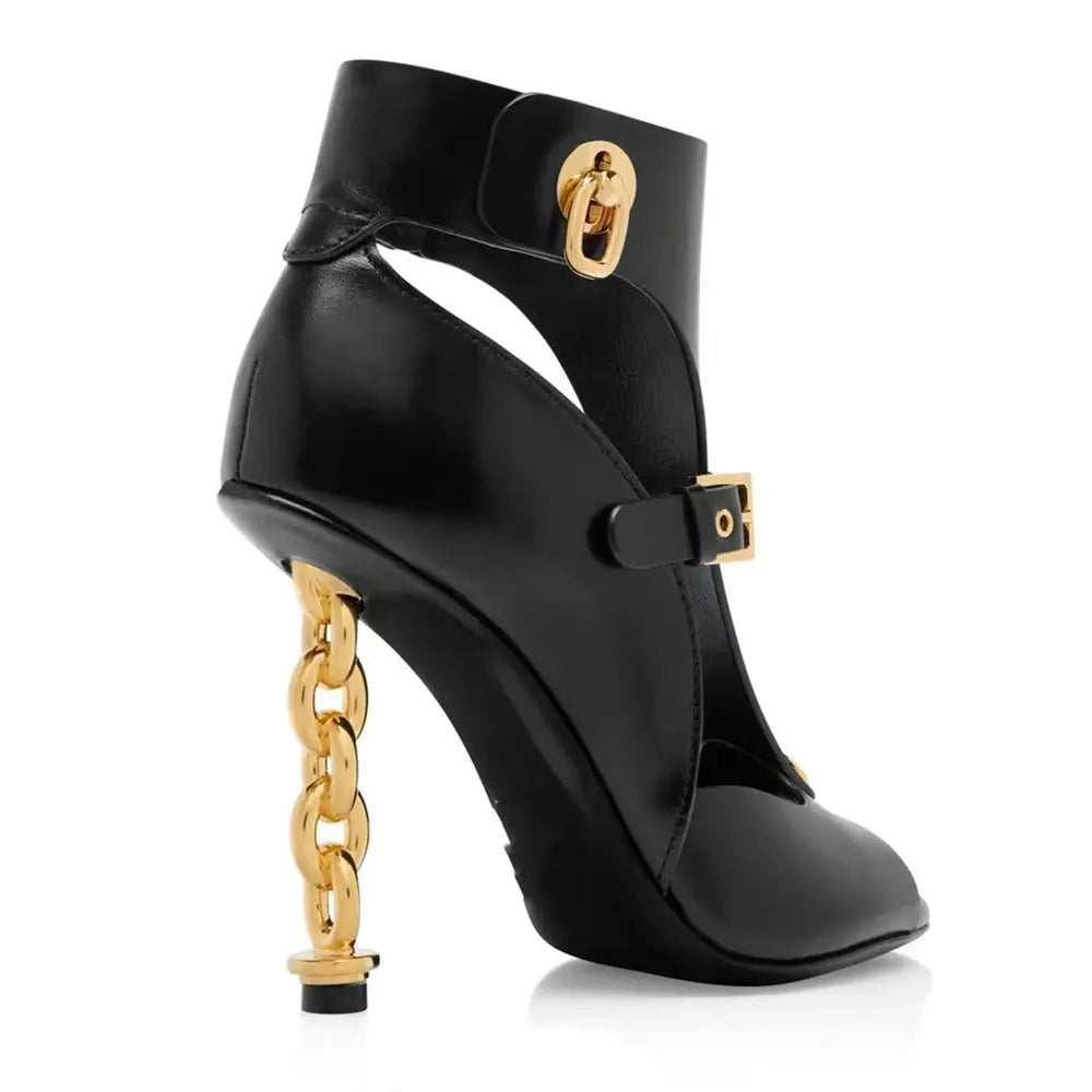 Stana Leather Sandals Boots Blue Moon Fashion House