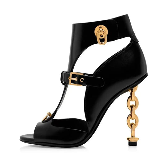 Stana Leather Sandals Boots Blue Moon Fashion House
